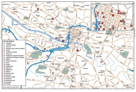 Detailed Road Map of City of Glasgow .